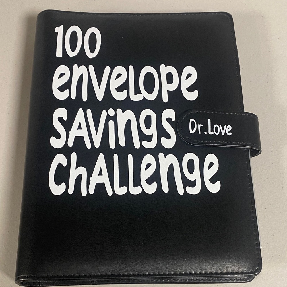 Black 100 Envelope Savings Challenge Binder